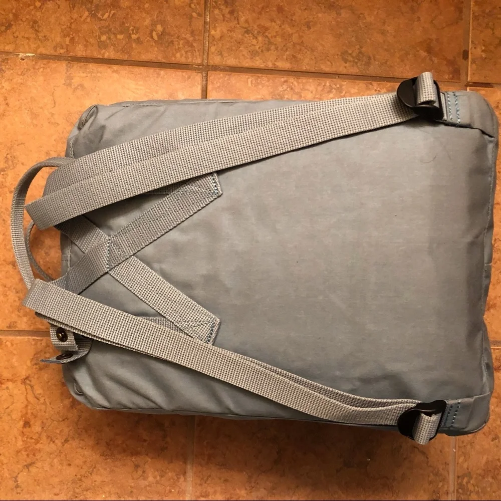 Fjallraven Kanken Backpack in Slate Blue with Red Logo
